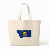 Montana Flag Map Canvas Bags