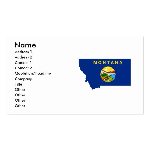 Montana Flag Map Business Cards (front side)