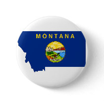Montana Flag Map Pinback Button
