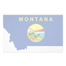 Montana Flag Map Custom Stationery