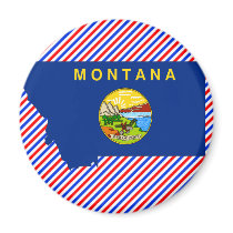 Montana Flag Map magnets