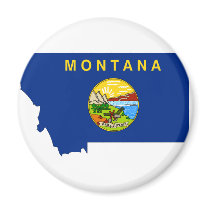 Montana Flag Map magnets