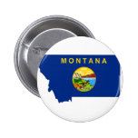 Montana Flag Map Pinback Button