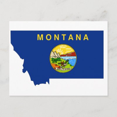 Montana Flag Map Postcard