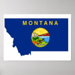 Montana Flag Map Print