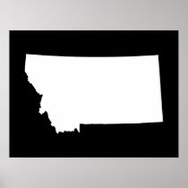 Montana in White and Black Poster