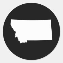 Montana in White and Black Round Stickers