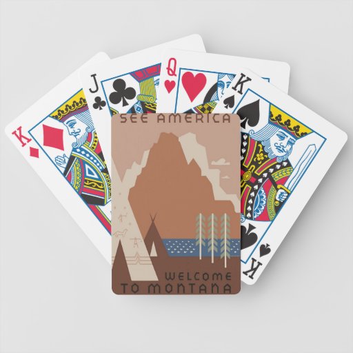 Montana MT US USA Vintage Travel Playing Cards