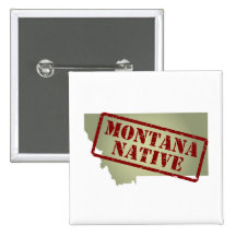 Montana Native Stamped on Map Button