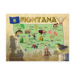Montana State Map Post Card