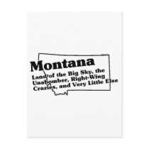 Montana State Slogan postcards