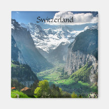 Montañas impresionantes de Suiza del imán del refr