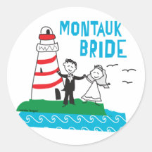 Montauk Bride Favors Round Sticker