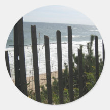 Montauk Fence Love Round Stickers