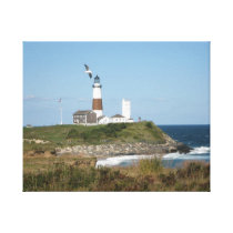Montauk LIghthouse Love Print Gallery Wrapped Canvas