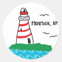 Montauk Lighthouse Round Stickers