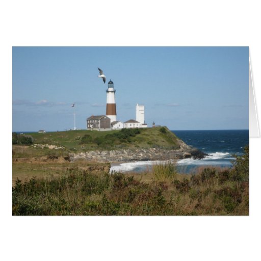 MONTAUK Lighthouse Seagull Love Greeting Cards