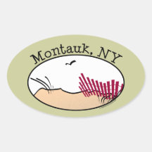 Montauk Oval Stickers