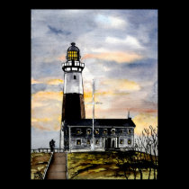 montauk point lighthouse new york painting art posters