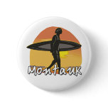 Montauk Surfer Pinback Button