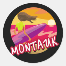 Montauk Surfer Female Sticker