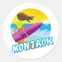 Montauk Surfing Sticker