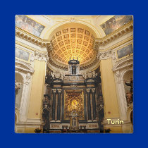 Monte Cappuccini church on mountain in Turin magnets