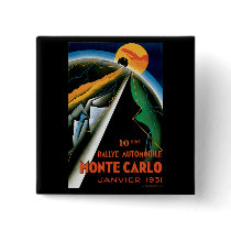 Monte Carlo Auto Rally ~ Vintage Automobile Ad Button