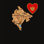Montenegro Flag Heart Map Fitted AA T-Shirt