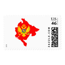 Montenegro flag map postage by FlagStore Montenegro flag map postage