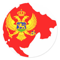 Montenegro flag map stickers