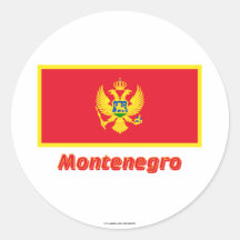 Montenegro Flag with Name Sticker