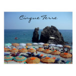 monterosso umbrellas post card