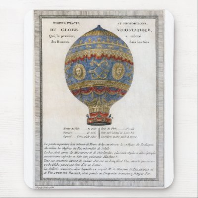 montgolfier brothers 1783 hot air balloon flight mousepad from zazzle