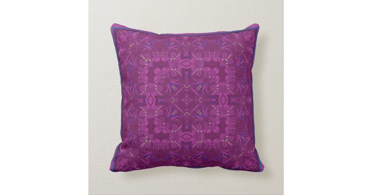 Montgomery Magenta and Royal Blue Pillow Zazzle