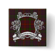 Montgomery Tartan Shield Pinback Buttons