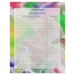 Monthly Goal Page, Fuzzy Colors Design Letterhead Design