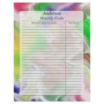 Monthly Goal Page, Fuzzy Colors Design Letterhead Design