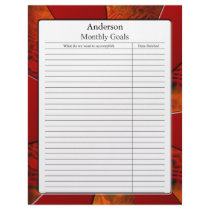 Monthly Goal Page Letterhead Design