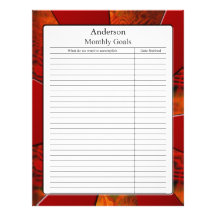 Monthly Goal Page Letterhead Design