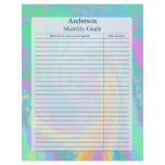 Monthly Goal Page, Pastel Design Letterhead Template