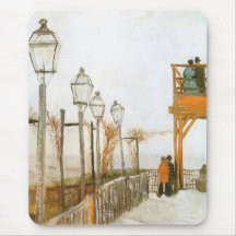 Montmartre by van Gogh, Vintage Impressionism Art Mousepads