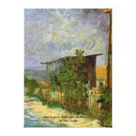 Montmartre Path with Sunflowers by Van Gogh. Canvas Print