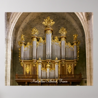 Montpellier Cathedral organ poster