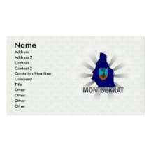 Montserrat Flag Map 2.0 Business Card Template