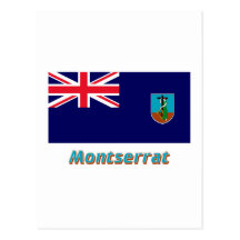 Montserrat Flag with Name Postcards