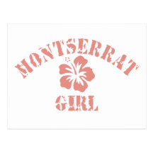 Montserrat Pink Girl Postcard