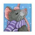 Monty Mouse Takes a Winter Stroll Magnet magnet