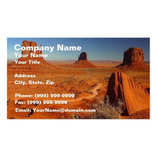 Monument Valley 1 Business Card Templates (front side)