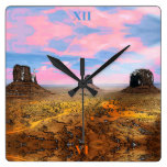 Monument Valley Square Wall Clock